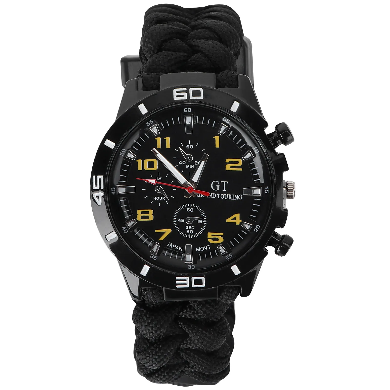 Многофункциональные часы для походов 3-в-1, черно-желтые, водонепроницаемые, с компасом, термометром и ремешком-шнурком для бега
Многофункциональные часы для походов 3-в-1, черно-желтые, водонепроницаемые, с компасом, термометром и ремешком-шнурком для бега