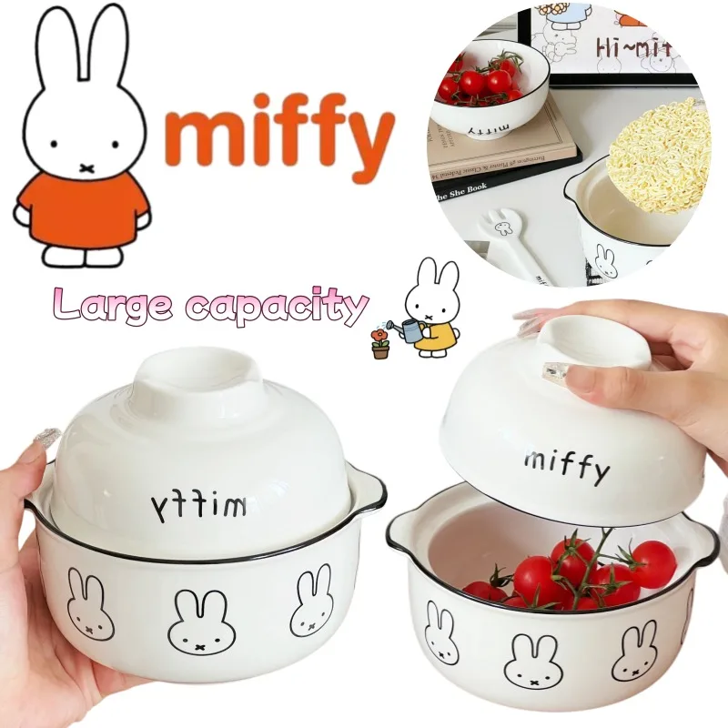 Miffy Creative Instant Noodle Bowl with Cute Cartoon Rabbit Print, Easy to Clean, Simple Home Microwaveable Rice Bowl with Lid
Miffy Creative Instant Noodle Bowl with Cute Cartoon Rabbit Print, Easy to Clean, Simple Home Microwaveable Rice Bowl with Lid