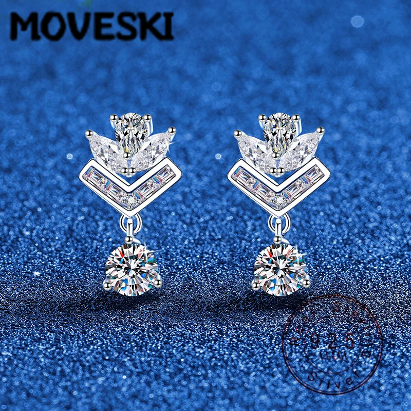 925 Sterling Silver Moissanite Drop Earrings for Women Crown V-shaped Dangle Earrings Sparkling Fine Jewelry Wedding Party Gift
925 Sterling Silver Moissanite Drop Earrings for Women Crown V-shaped Dangle Earrings Sparkling Fine Jewelry Wedding Party Gift