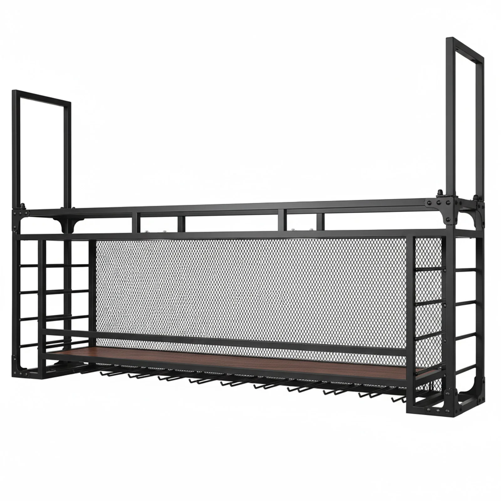 Wall Mounted 2 -Tiers Large Capacity Wine Holder Simple Type With Light Iron Wine Bottle Display Rack for Bar Restaurant Indoor
Wall Mounted 2 -Tiers Large Capacity Wine Holder Simple Type With Light Iron Wine Bottle Display Rack for Bar Restaurant Indoor