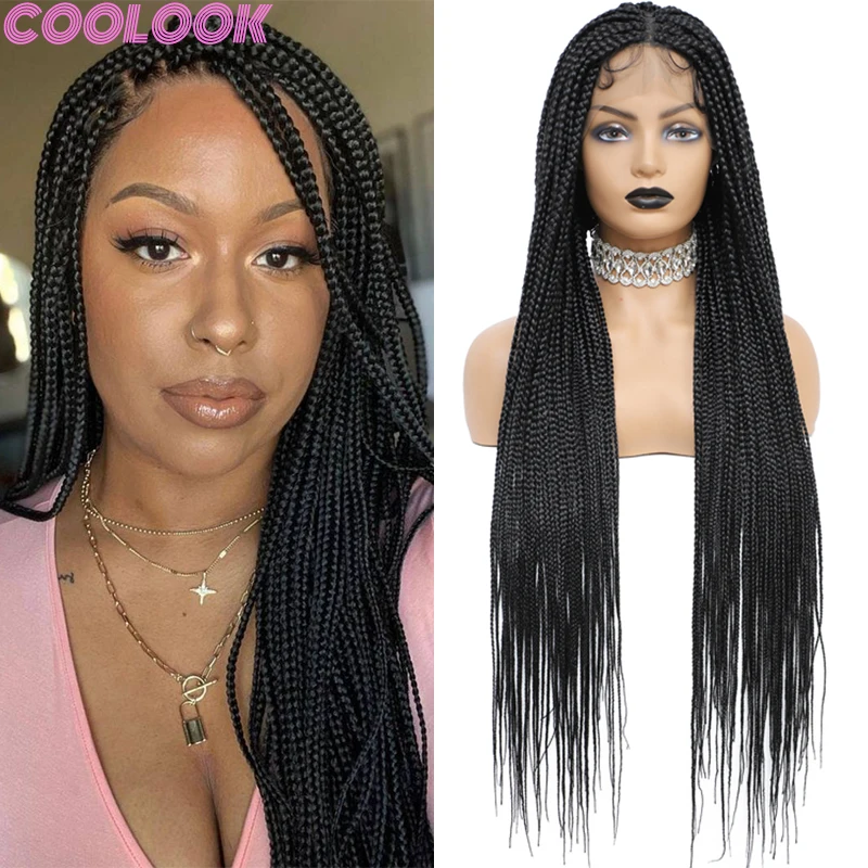 Synthetic Full Lace Box Braided Wig with Bangs 36'' Handmade Crochet Braid Wigs for Women 360 Knotless Box Braids Lace Front Wig
Synthetic Full Lace Box Braided Wig with Bangs 36'' Handmade Crochet Braid Wigs for Women 360 Knotless Box Braids Lace Front Wig