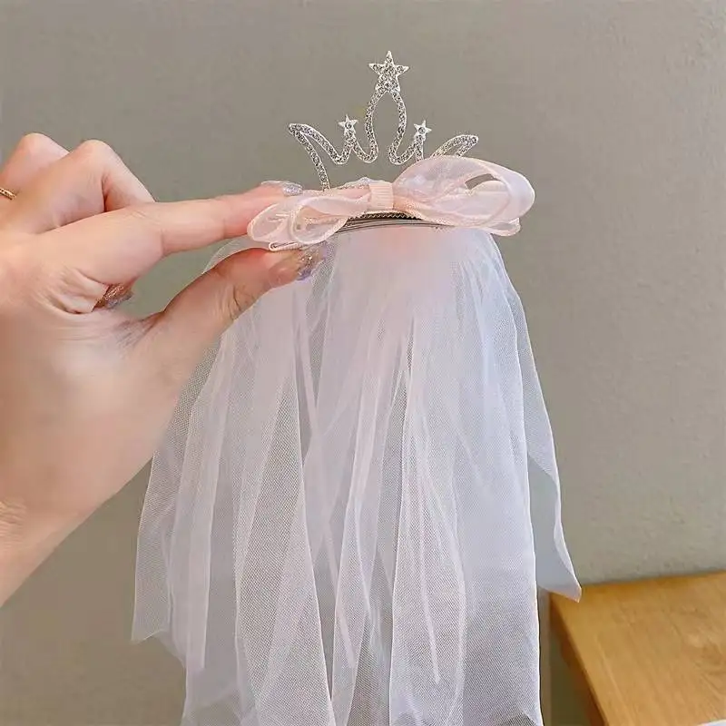 Princess Tulle Veil with 3D Crown Hair Clip for Girl Pink Beige Green Mesh Headwear Baby Princess Birthday Party Photo Prop W019
Princess Tulle Veil with 3D Crown Hair Clip for Girl Pink Beige Green Mesh Headwear Baby Princess Birthday Party Photo Prop W019