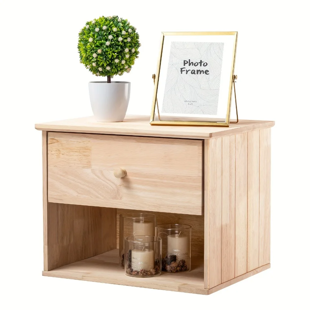 Small Unfinished Natural Solid Wood Floating Nightstand for Bedroom, Wall-Mounted Farmhouse Night Stand with Drawer
Small Unfinished Natural Solid Wood Floating Nightstand for Bedroom, Wall-Mounted Farmhouse Night Stand with Drawer