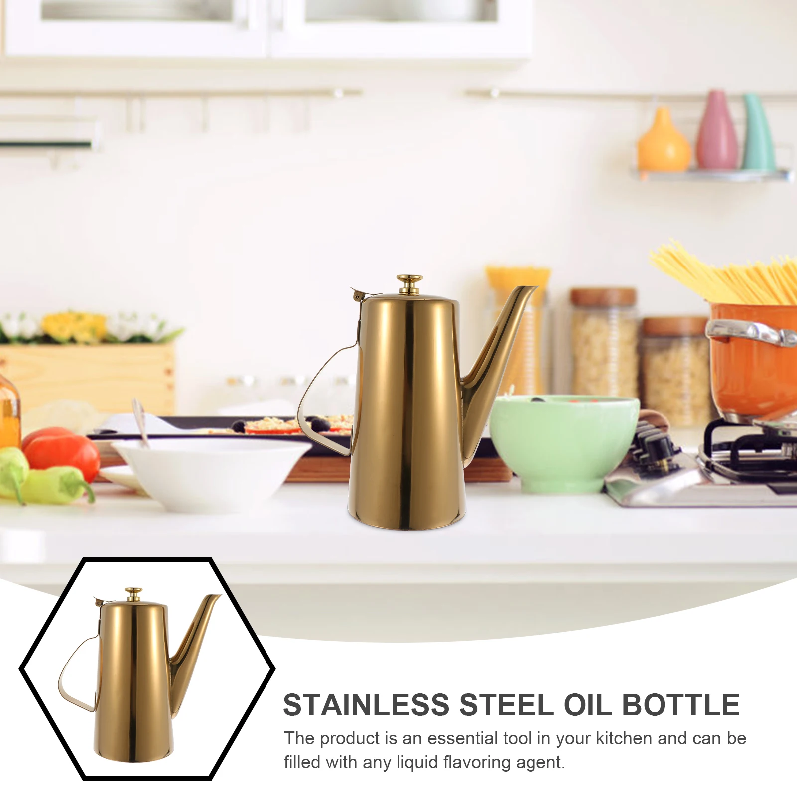 1 pc Stainless Steel Oil Bottle Kitchen Storage Container For Oil Vinegar Soy Sauce 500Ml Leak Proof Restaurant Home Use
1 pc Stainless Steel Oil Bottle Kitchen Storage Container For Oil Vinegar Soy Sauce 500Ml Leak Proof Restaurant Home Use