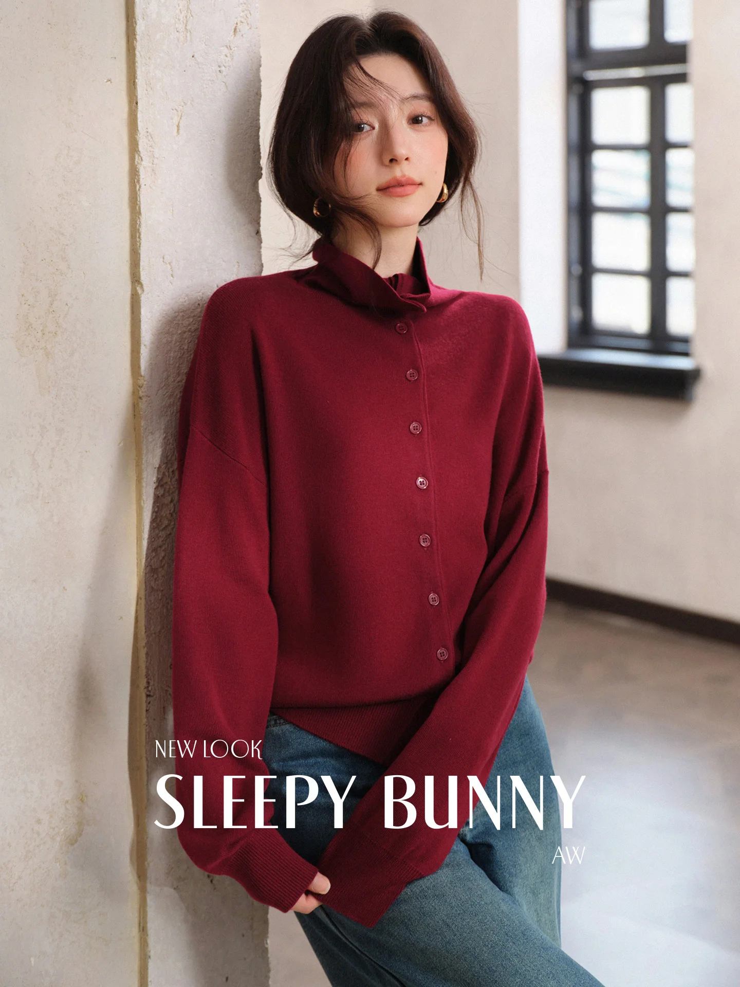 Red Lazy Sle Knitted Sweater Women's Loose Single Button Spring Cardigan High Collar Long Sve Color bunny
Red Lazy Sle Knitted Sweater Women's Loose Single Button Spring Cardigan High Collar Long Sve Color bunny