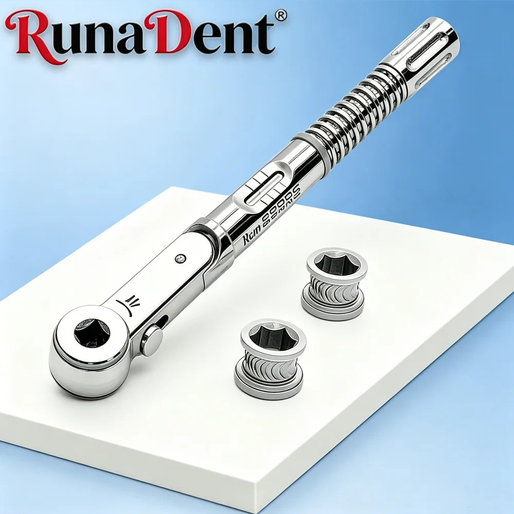 Dental Implant Torque Ratchet Wrench 10.5 mm 10 to 50 Ncm with Drivers for Precise Implant Placement High Quality German Made
Dental Implant Torque Ratchet Wrench 10.5 mm 10 to 50 Ncm with Drivers for Precise Implant Placement High Quality German Made