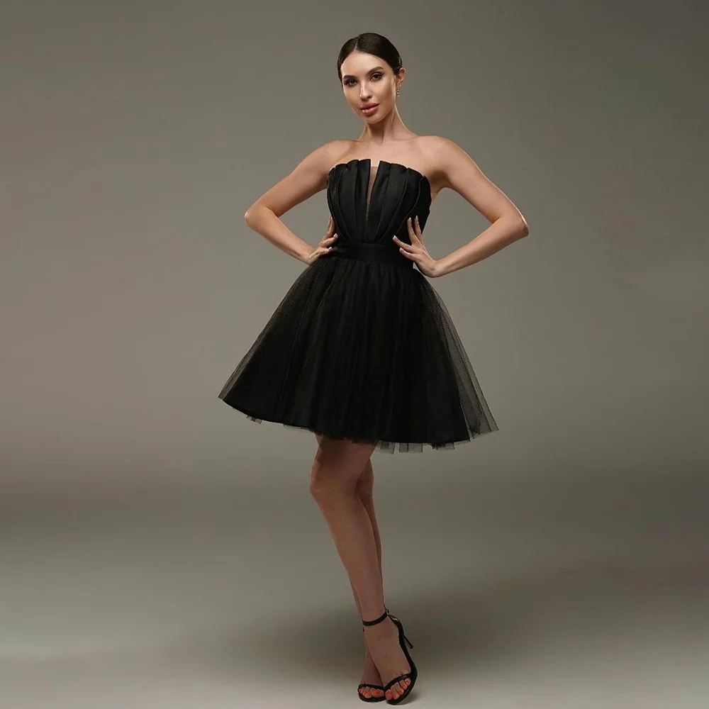 Charming Boat Collar Tulle Ruffles Short Mini Formal Prom Party Dress Backless A-line Prom Club Gown vestidos de festa
Charming Boat Collar Tulle Ruffles Short Mini Formal Prom Party Dress Backless A-line Prom Club Gown vestidos de festa