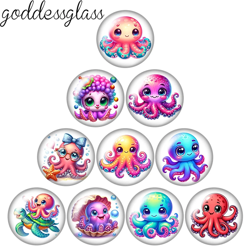 Милые мультяшные осьминоги, морские животные, разноцветные, 10 шт., 12 мм/18 мм/20 мм/25 мм, круглые стеклянные кабошоны с плоским основанием для изготовления украшений
Милые мультяшные осьминоги, морские животные, разноцветные, 10 шт., 12 мм/18 мм/20 мм/25 мм, круглые стеклянные кабошоны с плоским основанием для изготовления украшений