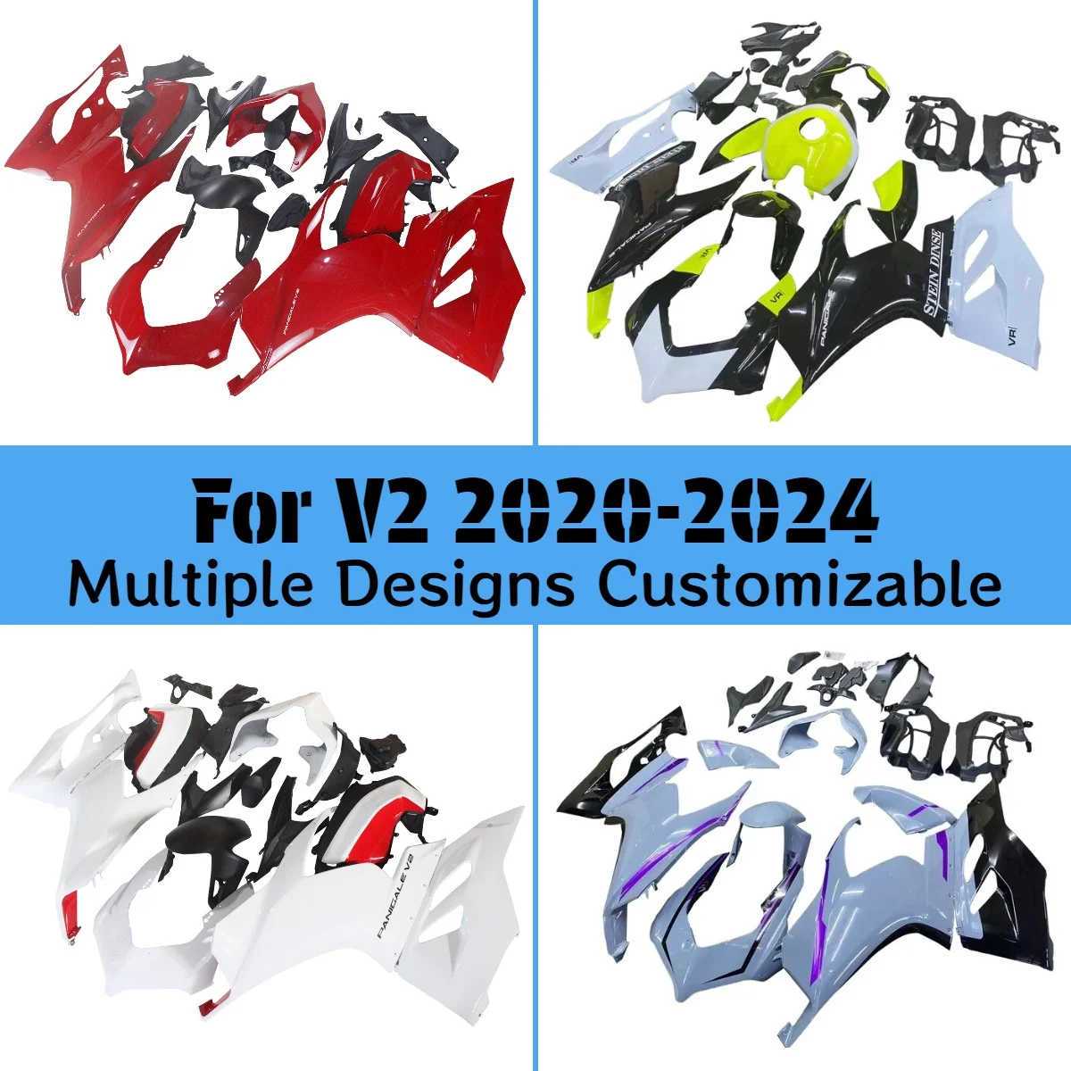 Комплект обтекателей для мотоцикла DUCATI V2 2020-2024, неоригинальный, литьевой, комплект из 20-24 частей
Комплект обтекателей для мотоцикла DUCATI V2 2020-2024, неоригинальный, литьевой, комплект из 20-24 частей