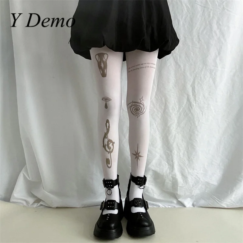 Y Demo Harajuku Stars Vortex White Stockings Women's Slim Printing Tights Retro Music Note Pantyhose
Y Demo Harajuku Stars Vortex White Stockings Women's Slim Printing Tights Retro Music Note Pantyhose