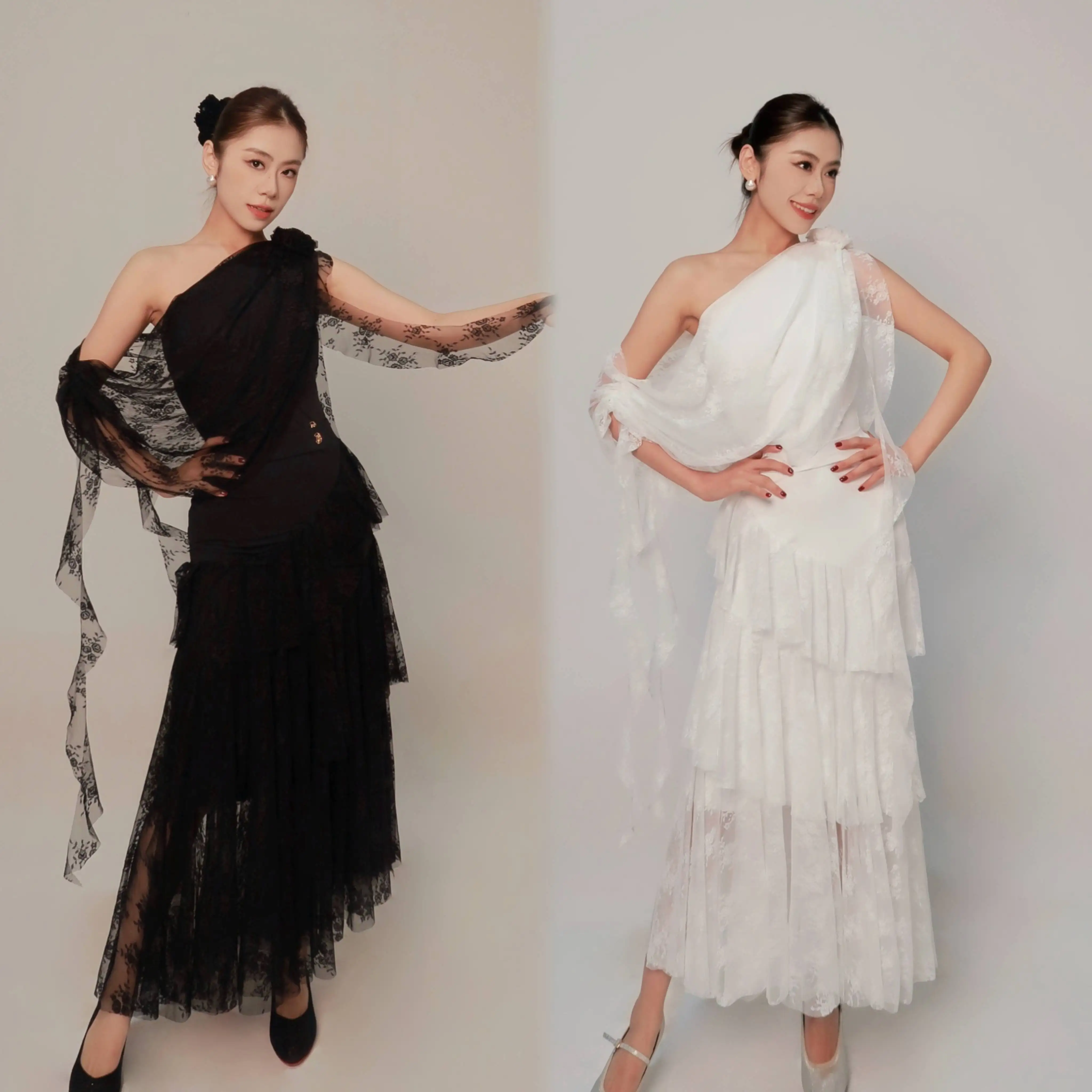 Костюм для бальных танцев вальса, женские топы с наклонными плечами, кружевная длинная юбка, тренировочная одежда для взрослых, платья для выступлений, BL17972
Костюм для бальных танцев вальса, женские топы с наклонными плечами, кружевная длинная юбка, тренировочная одежда для взрослых, платья для выступлений, BL17972