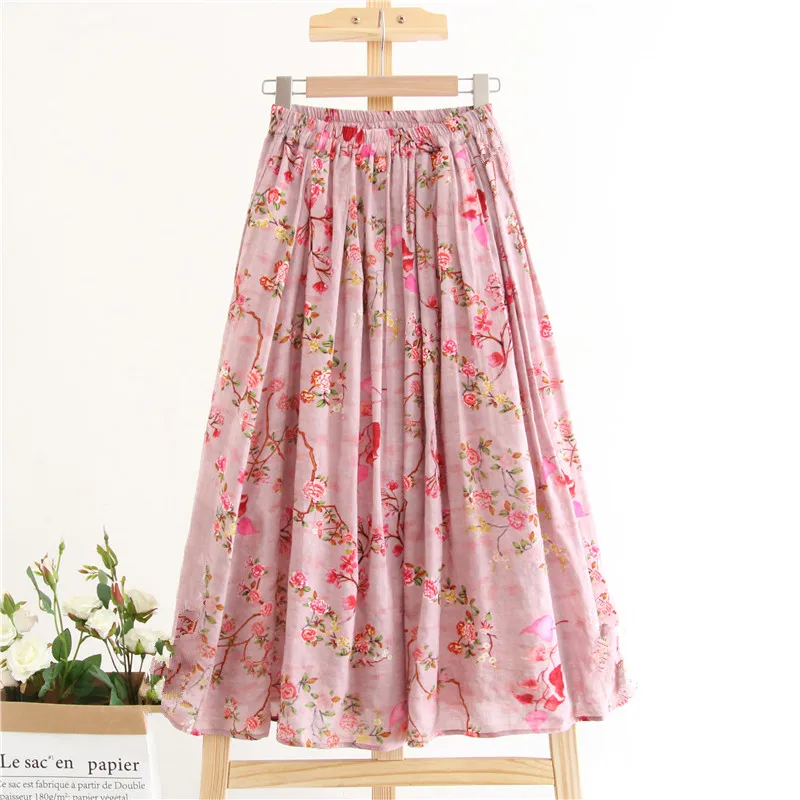 2024 Spring Summer Women New Cotton Linen Long Skirt Female Floral Print A-line Skirts Ladies High Waist A-line Skirts B37
2024 Spring Summer Women New Cotton Linen Long Skirt Female Floral Print A-line Skirts Ladies High Waist A-line Skirts B37