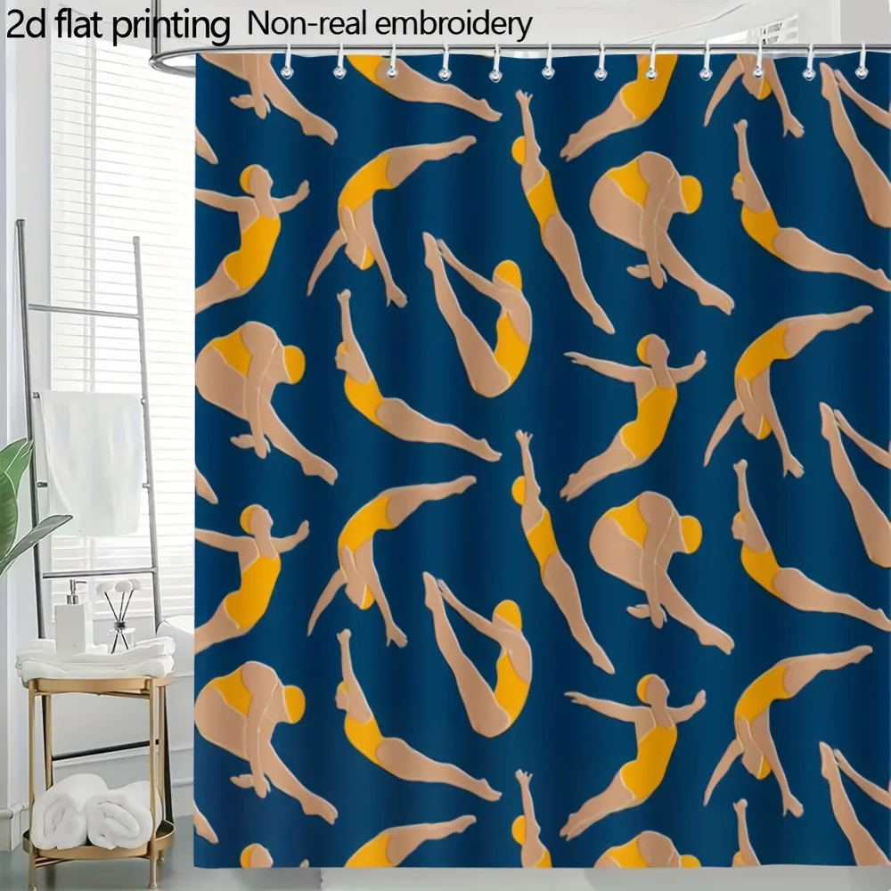 Modern Fitness Yoga Workout Shower Curtain Waterproof Bathroom Decor Gym Exercise Style Blue Pattern Liner
Modern Fitness Yoga Workout Shower Curtain Waterproof Bathroom Decor Gym Exercise Style Blue Pattern Liner