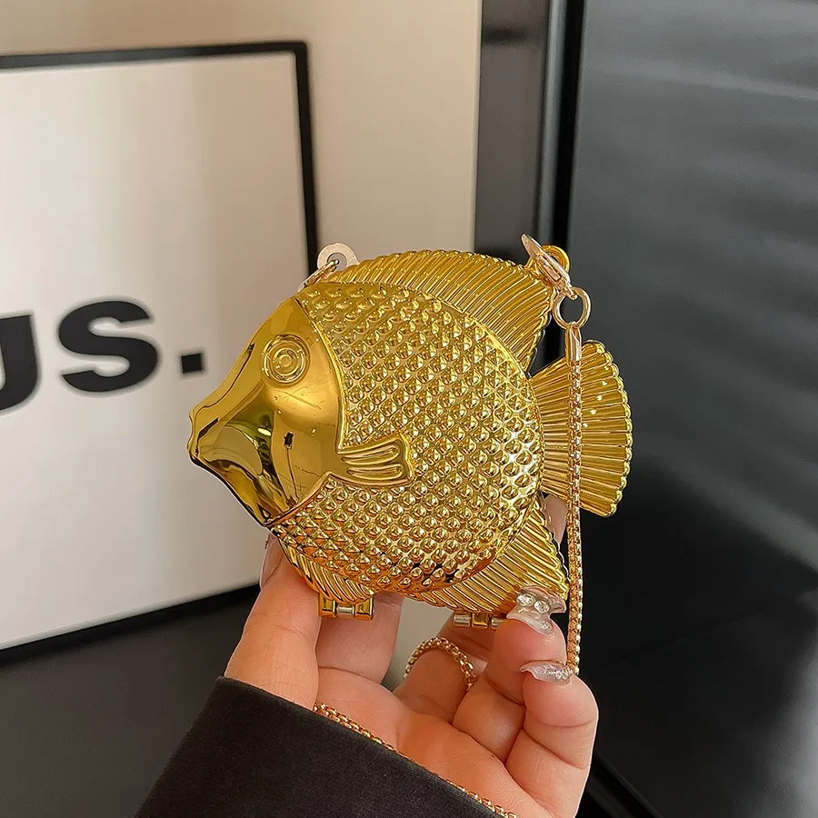 2025 Mini Fish Evening Bag - European Metal Clutch with Chain, Cross-Border Fashion Shoulder Bag for Banquet
2025 Mini Fish Evening Bag - European Metal Clutch with Chain, Cross-Border Fashion Shoulder Bag for Banquet