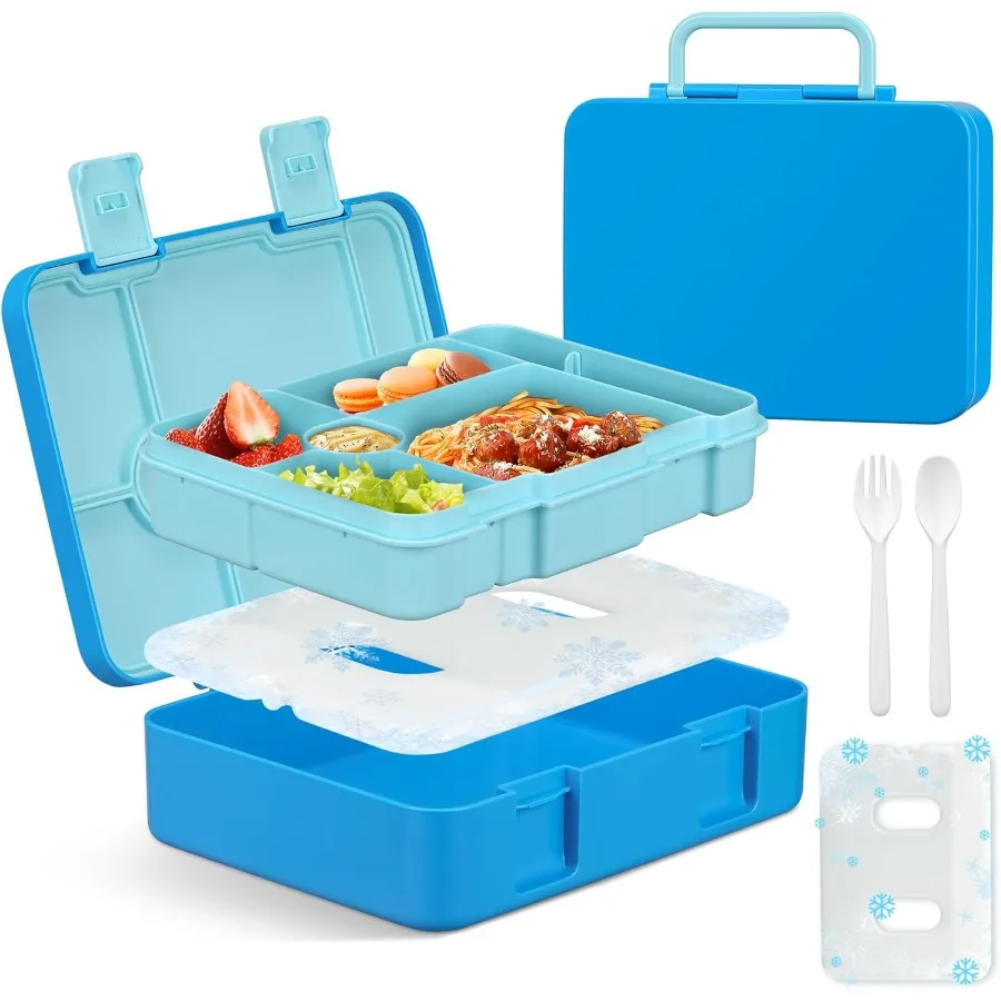 Portable Lunch Box for and Adults with Ice Packs 5 Compartments LeakProof Bento Box with Spoon and Fork Ergonomic Handle Design
Portable Lunch Box for and Adults with Ice Packs 5 Compartments LeakProof Bento Box with Spoon and Fork Ergonomic Handle Design
