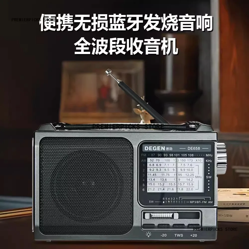 NEW Degen DE658 portable lossless Bluetooth plug-in card USB flash drive audio full-band radio with Flashlight
NEW Degen DE658 portable lossless Bluetooth plug-in card USB flash drive audio full-band radio with Flashlight