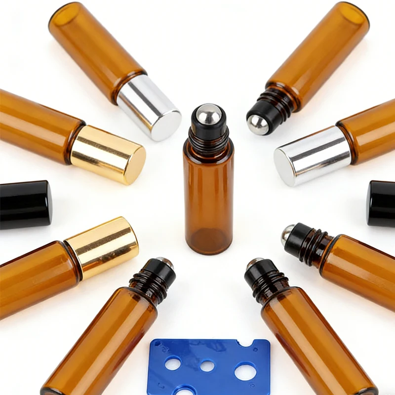 50Pcs Portable 1ml-10ml Amber Empty Glass Roller Bottles W/ Stainless Steel Roller Balls Containers For Perfume Essential oils
50Pcs Portable 1ml-10ml Amber Empty Glass Roller Bottles W/ Stainless Steel Roller Balls Containers For Perfume Essential oils