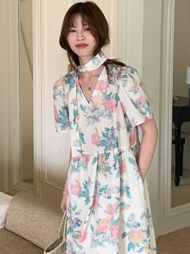 Summer New Women's Loose V-Ne Floral Print ort Sve Dr Commute Sle Tea Break Long Dr Casual Comfortable Dr
Summer New Women's Loose V-Ne Floral Print ort Sve Dr Commute Sle Tea Break Long Dr Casual Comfortable Dr