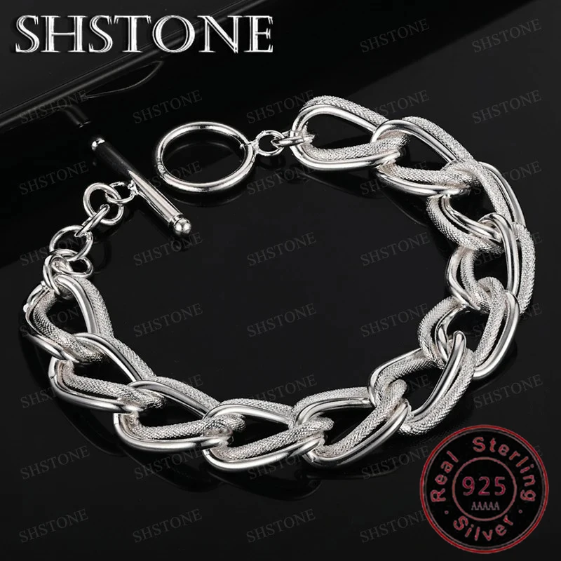 925 sterling silver Bracelet for Men Women Silver Male Wedding Party Jewelry Delicate Gifts Fashion Accessories
925 sterling silver Bracelet for Men Women Silver Male Wedding Party Jewelry Delicate Gifts Fashion Accessories