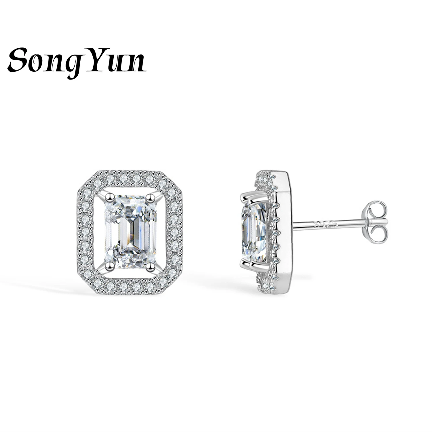 SY Luxury Jewelry Mossstone D Color S925 Sterling Silver 1 Carat Rectangular Shape Earrings
SY Luxury Jewelry Mossstone D Color S925 Sterling Silver 1 Carat Rectangular Shape Earrings