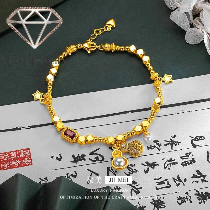 Viora Jewelry 9999 24K Real Gold Pearl Gourd DIY Bracelet Micro-Inset Zircon Money Gourd Ruby Bracelet Niche Women's Jewelry
Viora Jewelry 9999 24K Real Gold Pearl Gourd DIY Bracelet Micro-Inset Zircon Money Gourd Ruby Bracelet Niche Women's Jewelry