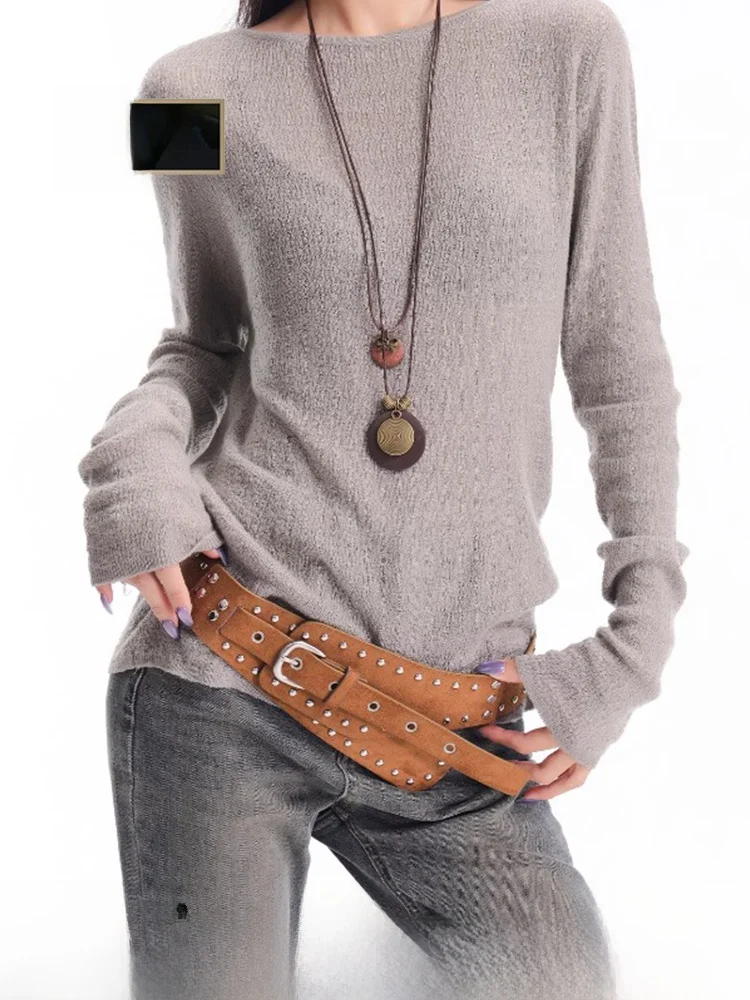 NZNB Autumn Winter New Loose Style Women's Knitted Long Sleeve round Neck T-shirt Casual Comfortable Versatile Long Top
NZNB Autumn Winter New Loose Style Women's Knitted Long Sleeve round Neck T-shirt Casual Comfortable Versatile Long Top