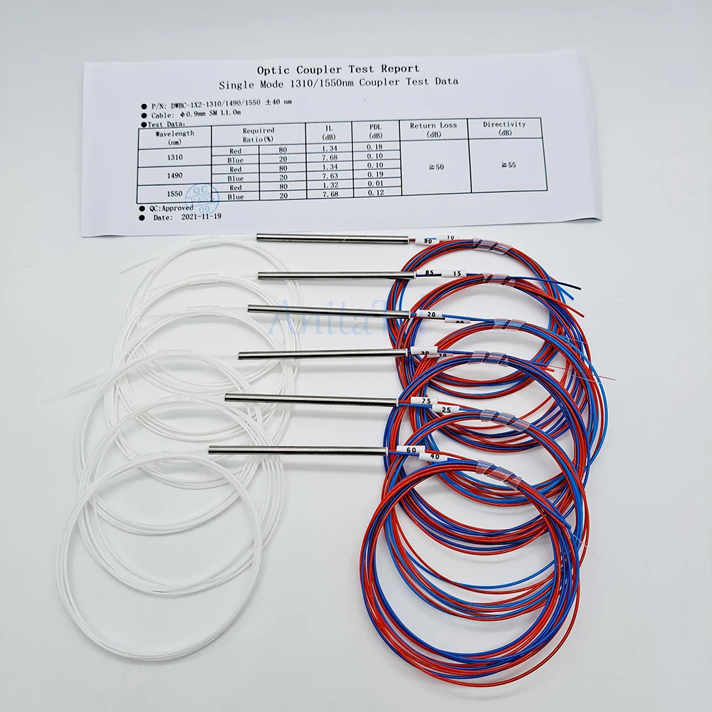 100pcs/lot 1x2 0.9mm Fiber Optic FBT Splitter Unbalanced Coupler 10/90 20/80 30/70 40/60 50/50 Different Types Without Connector
100pcs/lot 1x2 0.9mm Fiber Optic FBT Splitter Unbalanced Coupler 10/90 20/80 30/70 40/60 50/50 Different Types Without Connector