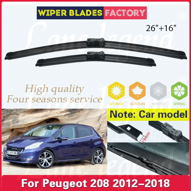 Car Wiper Blades For Peugeot 208 2012 - 2018 2017 2016 2015 Windshield Windscreen Front Window Blades 26"+16" Car Accessories
Car Wiper Blades For Peugeot 208 2012 - 2018 2017 2016 2015 Windshield Windscreen Front Window Blades 26"+16" Car Accessories