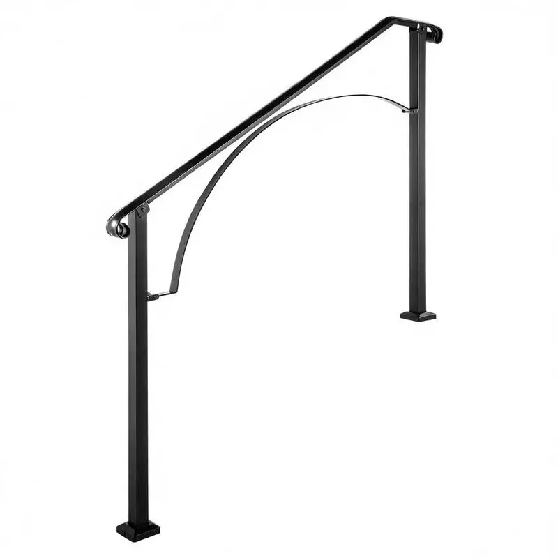 Stair Guardrail 38x42 Inch For Porch Garden Concrete Step, Wrought Iron Material Adjustable Angle Black Powder Coated Finish Transitional Style Manual Installation Hardware Included
Stair Guardrail 38x42 Inch For Porch Garden Concrete Step, Wrought Iron Material Adjustable Angle Black Powder Coated Finish Transitional Style Manual Installation Hardware Included