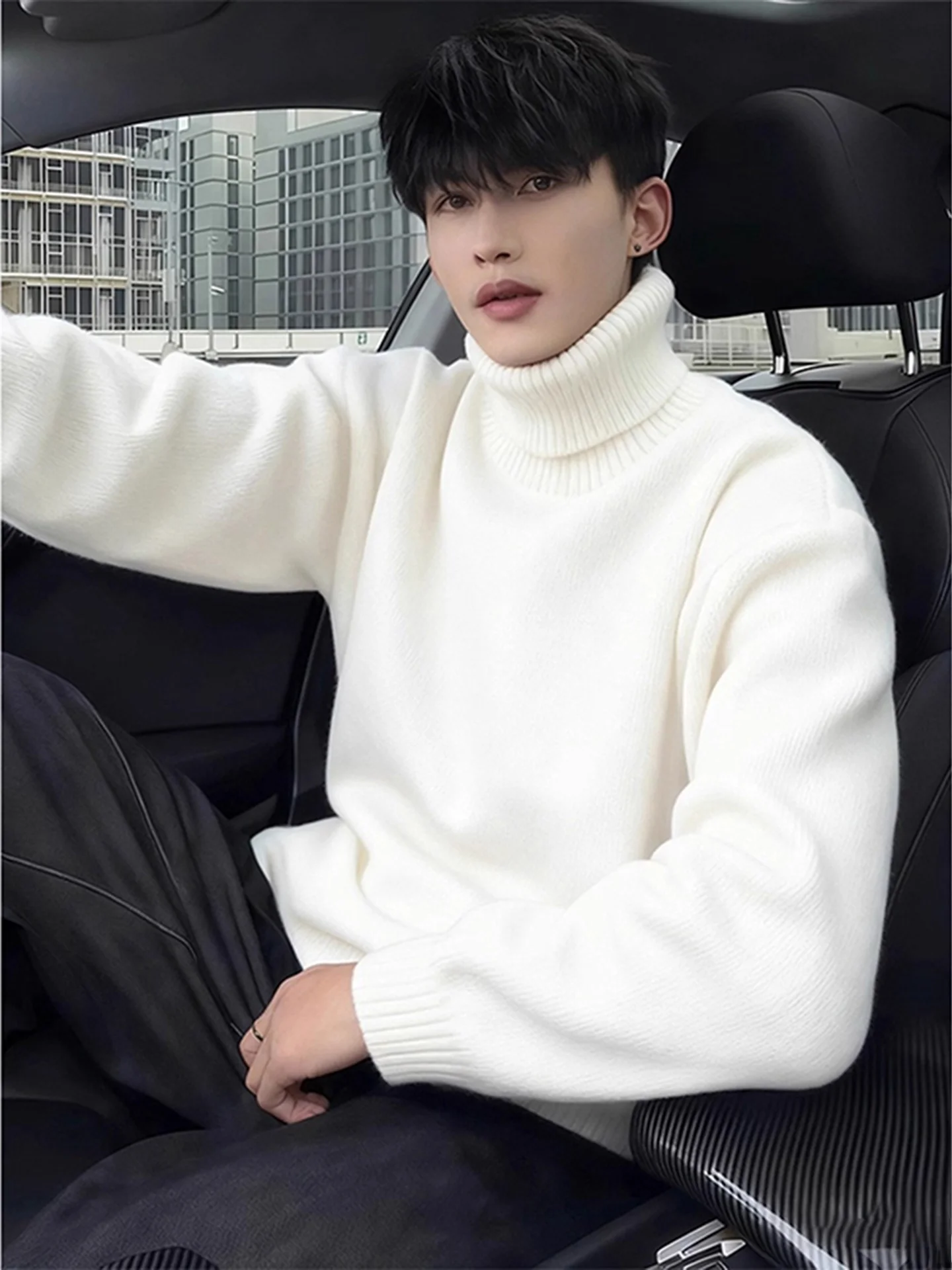 Men's Thiened Fce Lined High Collar Sweater Casual Sle Knitted irt Turn down Collar Winter Warm Comfortable Loose Fit
Men's Thiened Fce Lined High Collar Sweater Casual Sle Knitted irt Turn down Collar Winter Warm Comfortable Loose Fit
