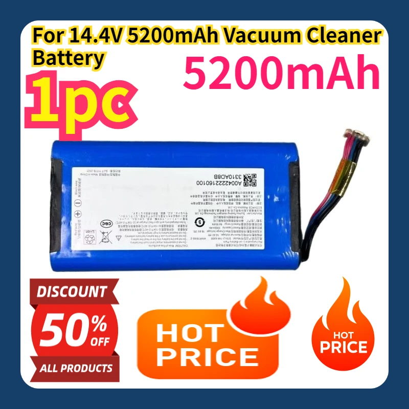 For 14.4V 5200mAh Vacuum Cleaner Battery
For 14.4V 5200mAh Vacuum Cleaner Battery