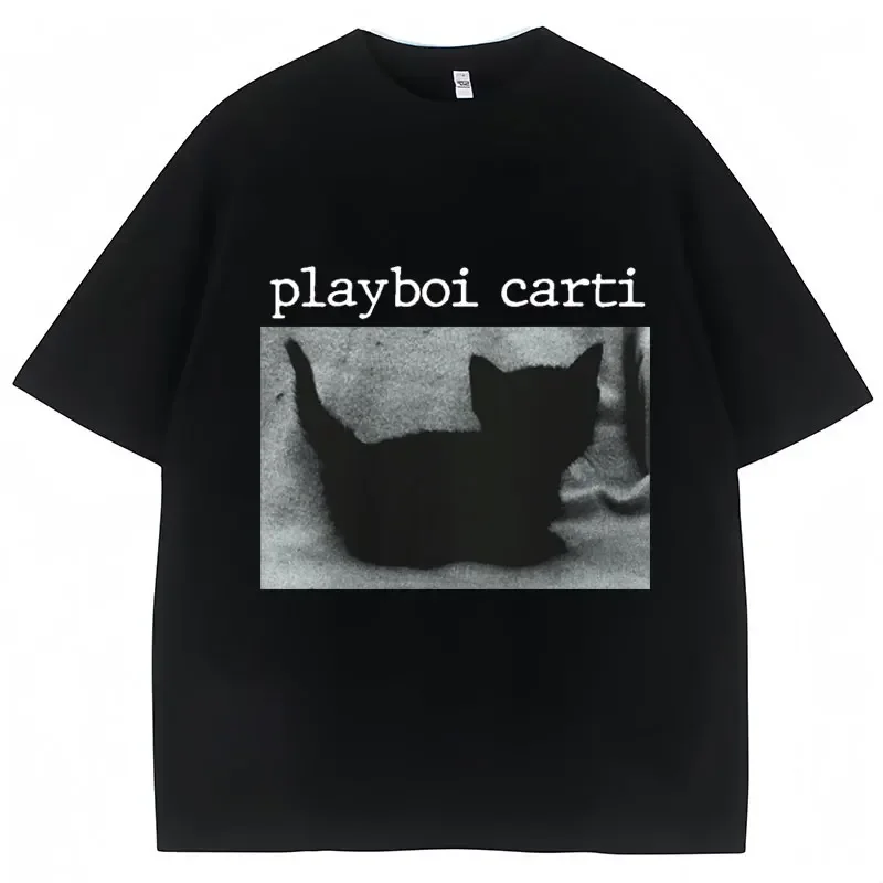 Рэпер Playboi Carti Графическая футболка большого размера в стиле хип-хоп с милым котом Винтаж с коротким рукавом Мужчины Женщины Хлопковые повседневные футболки Уличная одежда
Рэпер Playboi Carti Графическая футболка большого размера в стиле хип-хоп с милым котом Винтаж с коротким рукавом Мужчины Женщины Хлопковые повседневные футболки Уличная одежда
