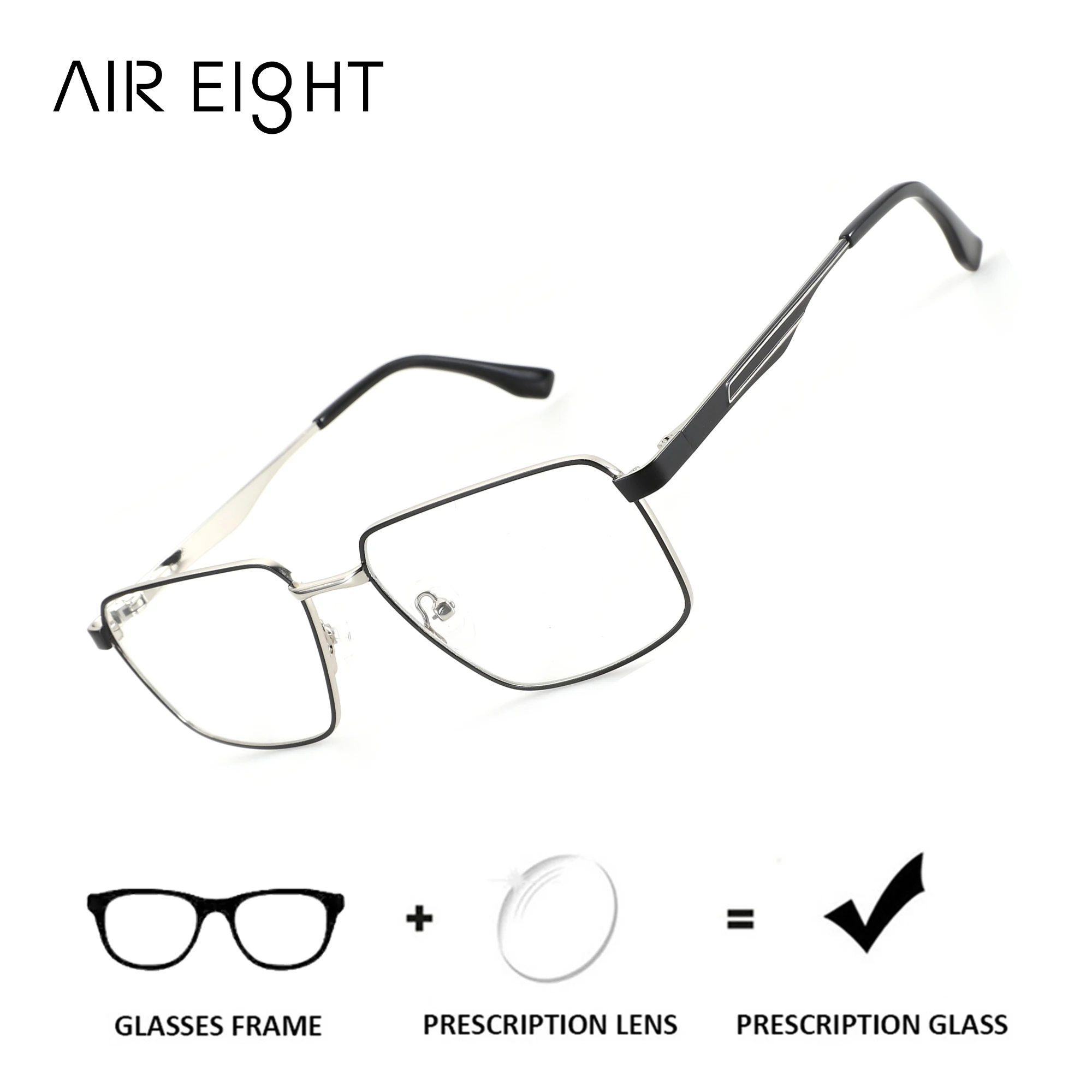 AIREIGHT (M Size) Fashion Square Metal Prescription Glasses For Men Progressive Eyewear Myopia Optical Lenses With Recipe
AIREIGHT (M Size) Fashion Square Metal Prescription Glasses For Men Progressive Eyewear Myopia Optical Lenses With Recipe