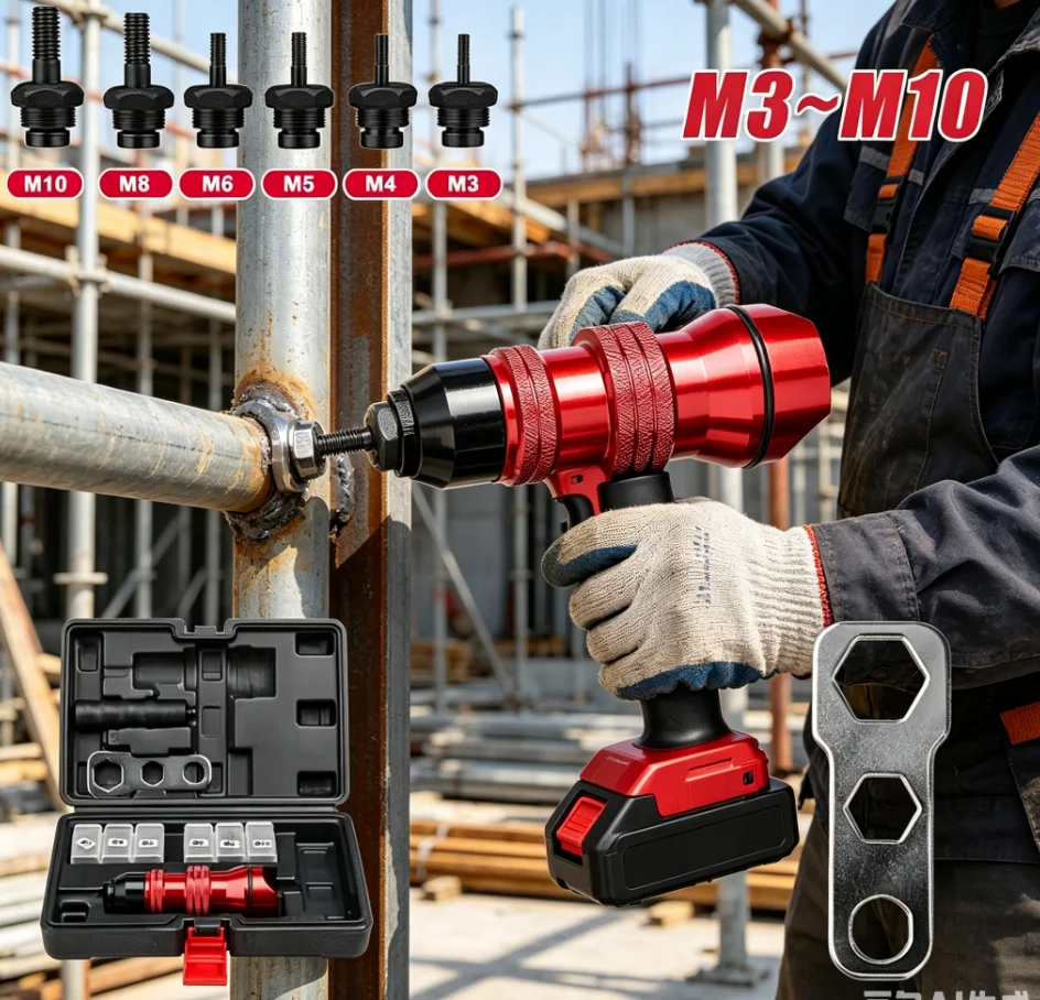 Household M3 M4 M5 M6 M8 M10 Electric Rivet Nut Gun Adapter, Insert Nut Riveting Tools, Tool Box, High Quality Rivet Nut Nailer
Household M3 M4 M5 M6 M8 M10 Electric Rivet Nut Gun Adapter, Insert Nut Riveting Tools, Tool Box, High Quality Rivet Nut Nailer