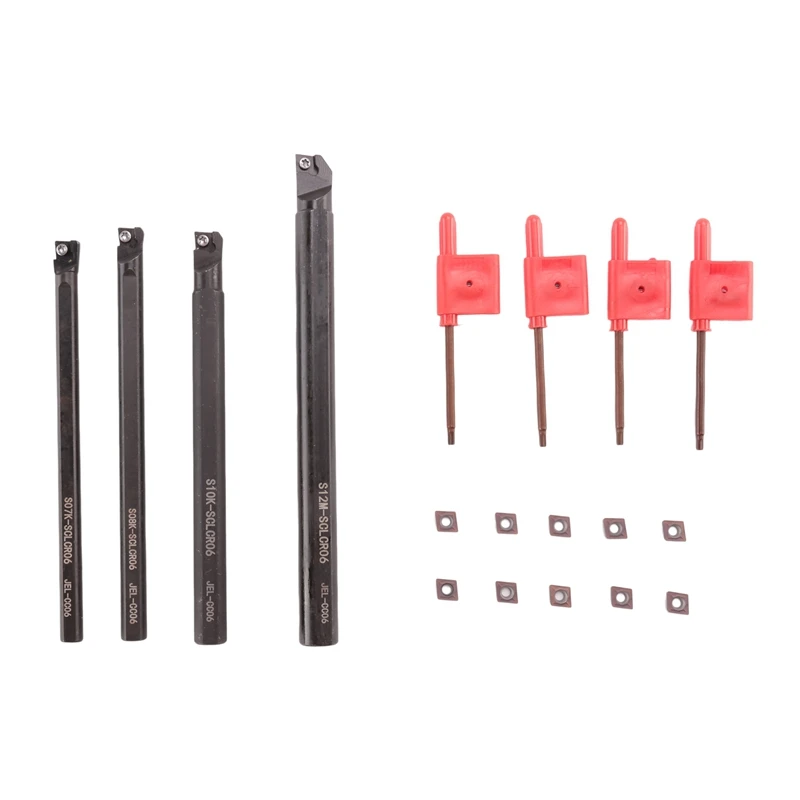 B62B-4 Set Of 7/8/10/12Mm Sclcr Lathe Boring Bar Tool Holder+10Pcs Ccmt 0602 Inserts
B62B-4 Set Of 7/8/10/12Mm Sclcr Lathe Boring Bar Tool Holder+10Pcs Ccmt 0602 Inserts