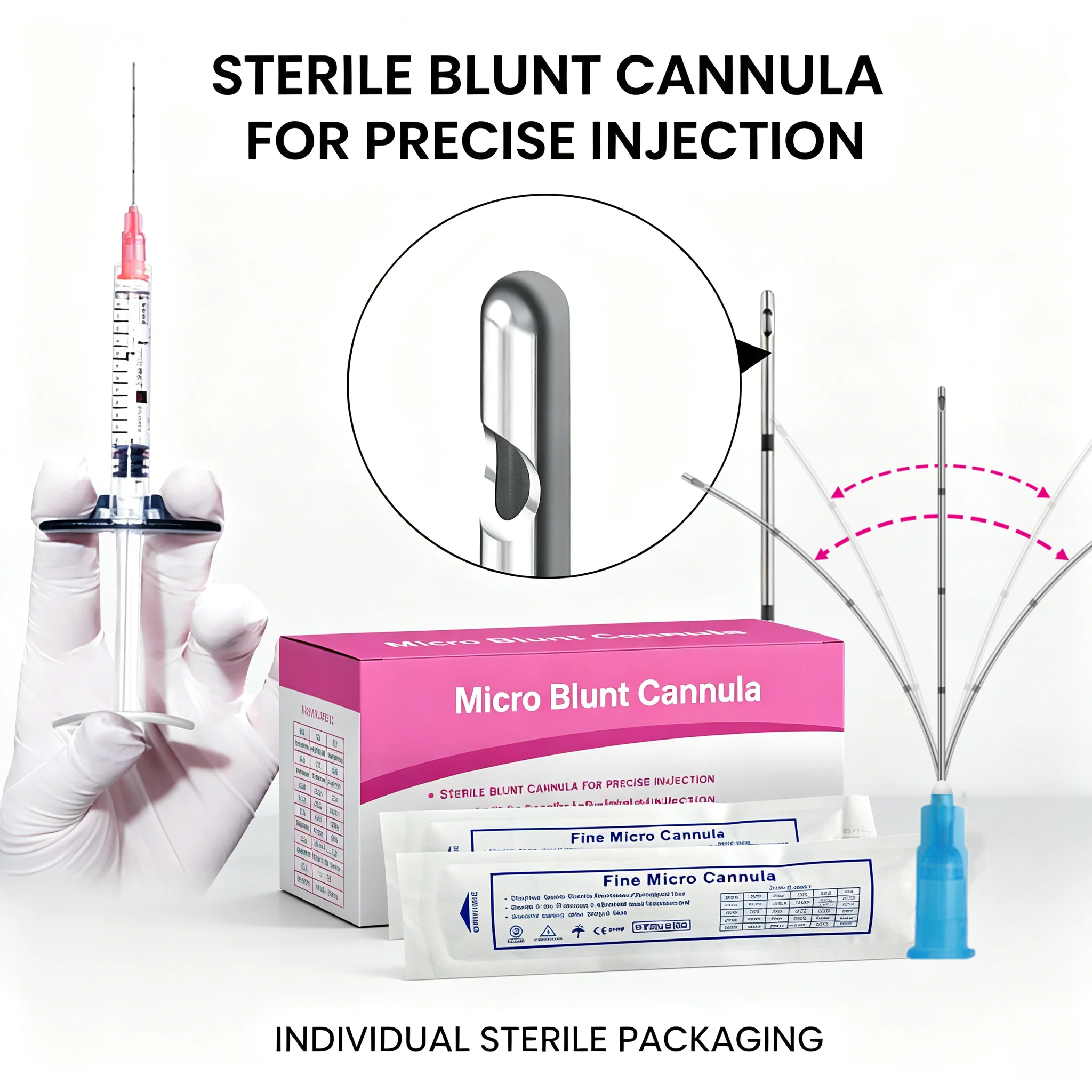 50pcs Sterile Disposable Blunt Tip Micro Cannula 18G 21G 22G 23G 25G 27G 30G 38/50/70mm Fast Delivery Beauty Injection Needles
50pcs Sterile Disposable Blunt Tip Micro Cannula 18G 21G 22G 23G 25G 27G 30G 38/50/70mm Fast Delivery Beauty Injection Needles