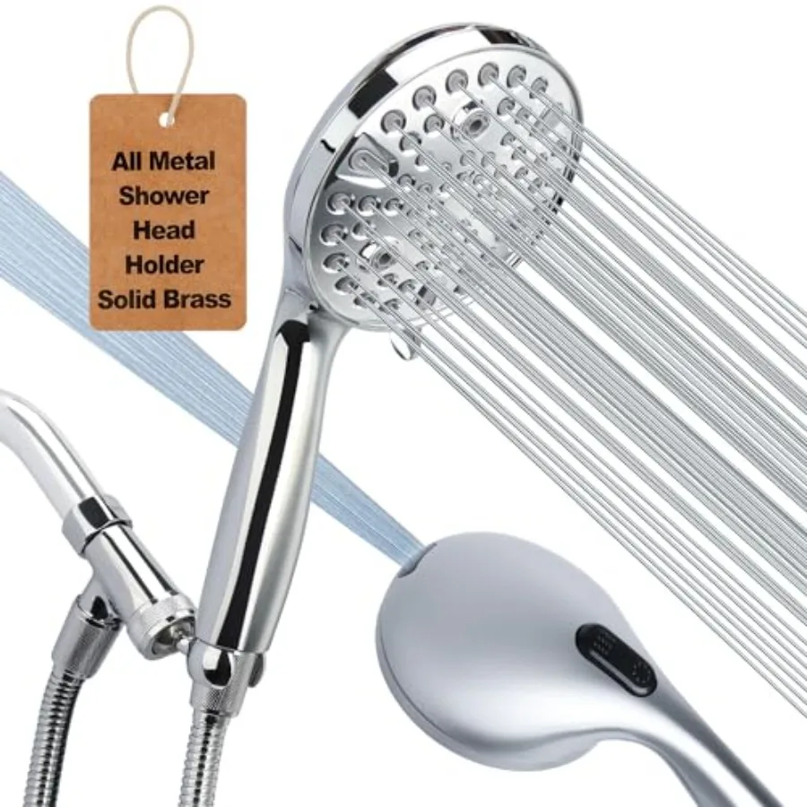 Shower Head with Handheld - All Metal Showerhead Holder and Extra Long Hose 6 ft. 10 Spray Mode High Pressure Built-in Power Wa
Shower Head with Handheld - All Metal Showerhead Holder and Extra Long Hose 6 ft. 10 Spray Mode High Pressure Built-in Power Wa