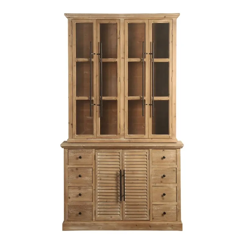New solid wood craft furniture antique and old creative combination set large bookcase meal
New solid wood craft furniture antique and old creative combination set large bookcase meal