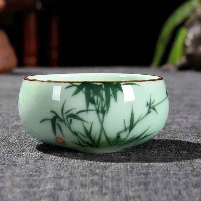 Traditional Celadon Hand-painted Landscape Teacup Ceramic Lotus Bamboo Carp Tea Set Double-fish Chinese Tea Master Cup
Traditional Celadon Hand-painted Landscape Teacup Ceramic Lotus Bamboo Carp Tea Set Double-fish Chinese Tea Master Cup