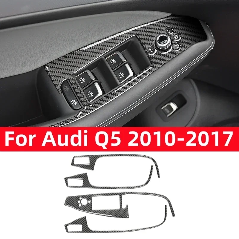 Аксессуары для Audi Q5 2010-2017, модификация салона автомобиля из углеродного волокна, панель управления, отделка рамы, декоративная наклейка
Аксессуары для Audi Q5 2010-2017, модификация салона автомобиля из углеродного волокна, панель управления, отделка рамы, декоративная наклейка