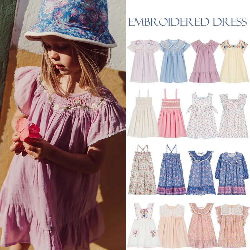 Children's Dress 2025 Summer Girls' Ethnic Style Summer Vacation Floral Print Collared Lace Trim Spaghetti Strap Dress
Children's Dress 2025 Summer Girls' Ethnic Style Summer Vacation Floral Print Collared Lace Trim Spaghetti Strap Dress