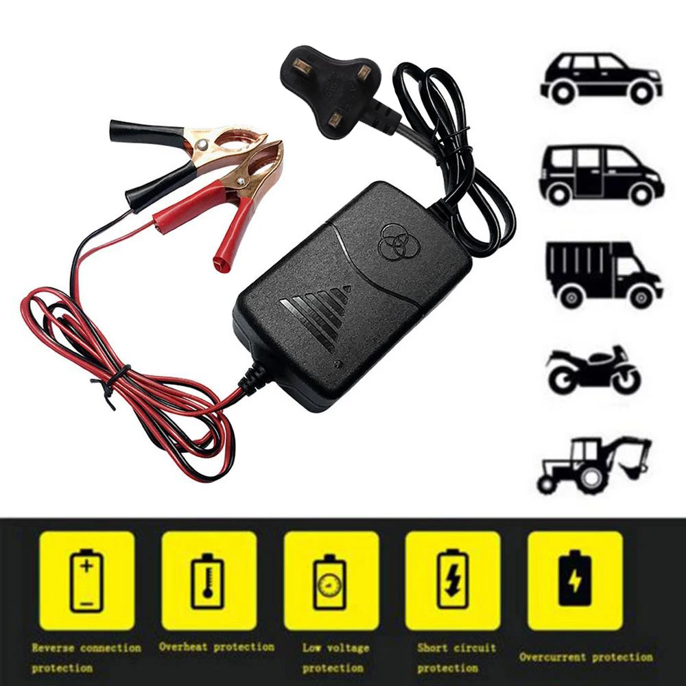 12V Lead Acid Battery Charger 1300mA Smart Auto Motorcycle Battery Maintainer with Alligator Clips EU UK Plug Battery Charging
12V Lead Acid Battery Charger 1300mA Smart Auto Motorcycle Battery Maintainer with Alligator Clips EU UK Plug Battery Charging