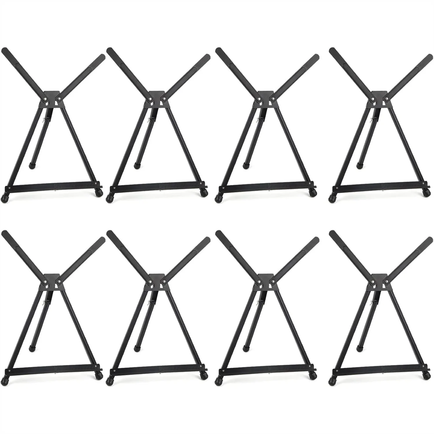 Aluminum Tabletop Easel Display, 15" to 21" Black Tripod with Rubber Feet, Holds Canvas Paintings Books Photos Signs (8 Pack)
Aluminum Tabletop Easel Display, 15" to 21" Black Tripod with Rubber Feet, Holds Canvas Paintings Books Photos Signs (8 Pack)