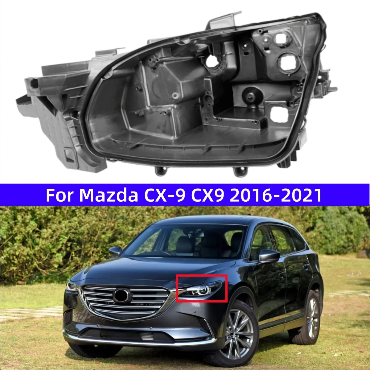 Для Mazda CX-9 CX9 2016-2021 Замена основания фары Фара дома Черная задняя задняя часть корпуса
Для Mazda CX-9 CX9 2016-2021 Замена основания фары Фара дома Черная задняя задняя часть корпуса