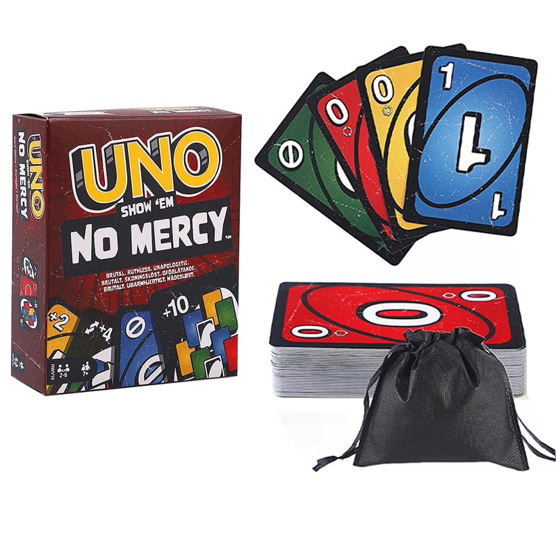 UNO No Mercy Card Game 168Pcs Classics Party Board 2-10 People Game Multiplayer Team Building Entertainment Poker
UNO No Mercy Card Game 168Pcs Classics Party Board 2-10 People Game Multiplayer Team Building Entertainment Poker