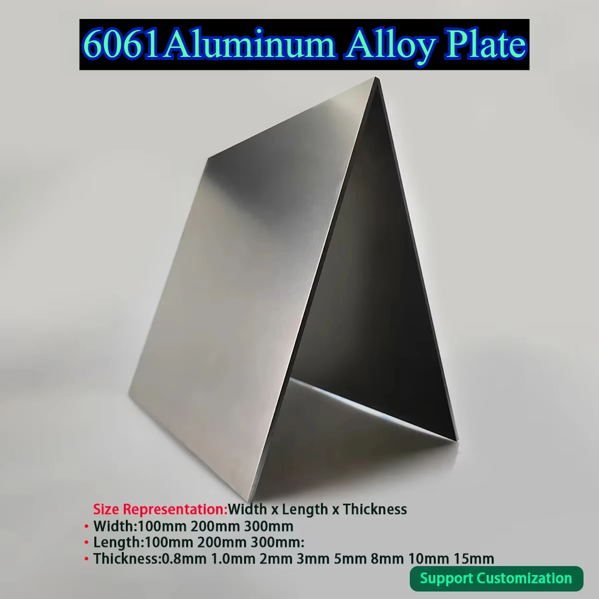 6061Aluminum Alloy Plate Sheet DIY Metal Aluminum Plate Width/Length 100/200/300mm Thk 0.8/1/2/3/5/6mm Customizable
6061Aluminum Alloy Plate Sheet DIY Metal Aluminum Plate Width/Length 100/200/300mm Thk 0.8/1/2/3/5/6mm Customizable