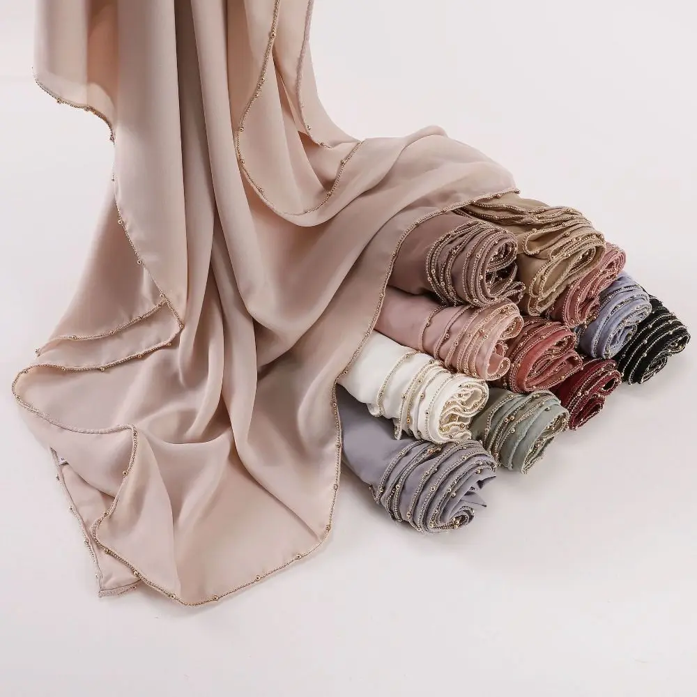 Fashion Bead Chain Chiffon Scarves Shawl Outdoor Windproof Head Wrap Chiffon Hijab Veil Solid Color Ramadan Long Scarf
Fashion Bead Chain Chiffon Scarves Shawl Outdoor Windproof Head Wrap Chiffon Hijab Veil Solid Color Ramadan Long Scarf
