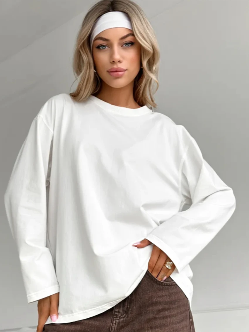 Parc Fee Spring Loose White Women's T Shirt 2026 Fashion O-Neck Long Sleeve Shirts Elegant Classic Solid Tee Top Female Clothing
Parc Fee Spring Loose White Women's T Shirt 2026 Fashion O-Neck Long Sleeve Shirts Elegant Classic Solid Tee Top Female Clothing