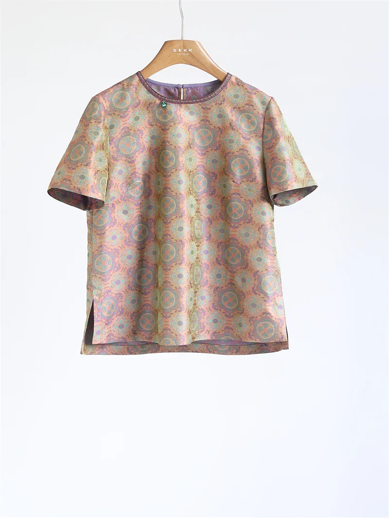 Silk Geometric Pattern ort Sve round Ne Women's irt Chinese New Sle Versatile Top Fanyoo Summer Busin Casual
Silk Geometric Pattern ort Sve round Ne Women's irt Chinese New Sle Versatile Top Fanyoo Summer Busin Casual