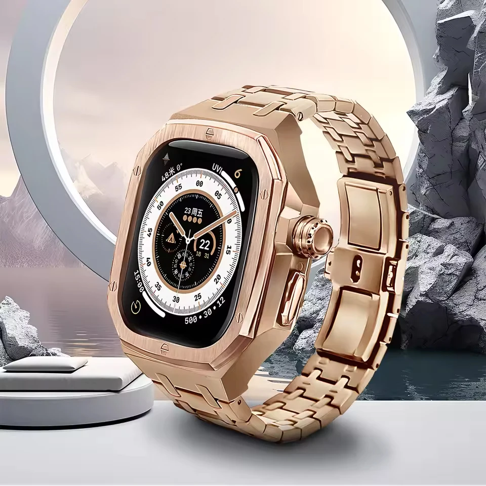Роскошный комплект модификации для Apple Watch Ultra 2/Ultra 49 мм, ремешок из нержавеющей стали + чехол для IWatch Series, аксессуары 49 мм
Роскошный комплект модификации для Apple Watch Ultra 2/Ultra 49 мм, ремешок из нержавеющей стали + чехол для IWatch Series, аксессуары 49 мм